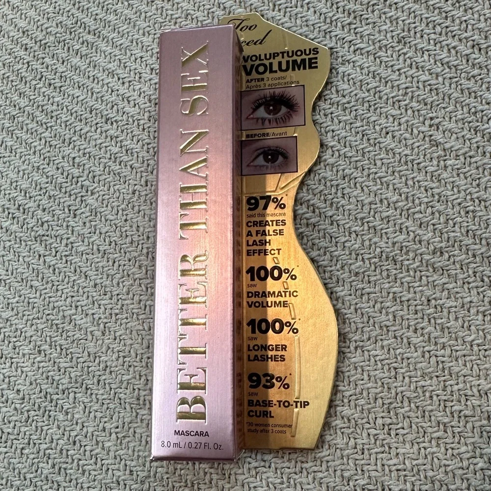 TOO FACED Better Than Sex Mascara Full Size NIB Eye Makeup